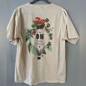 Yellow Comfort Colors Phi Mu Loves CMNH Hot Air Balloon and Flowers Size L